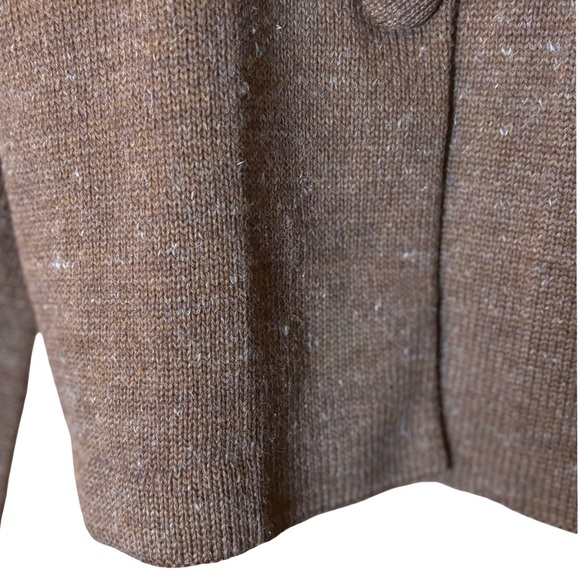 🦉Vintage Chilean Alpaca Cardigan in Mocha, Size Small - Picture 7 of 9